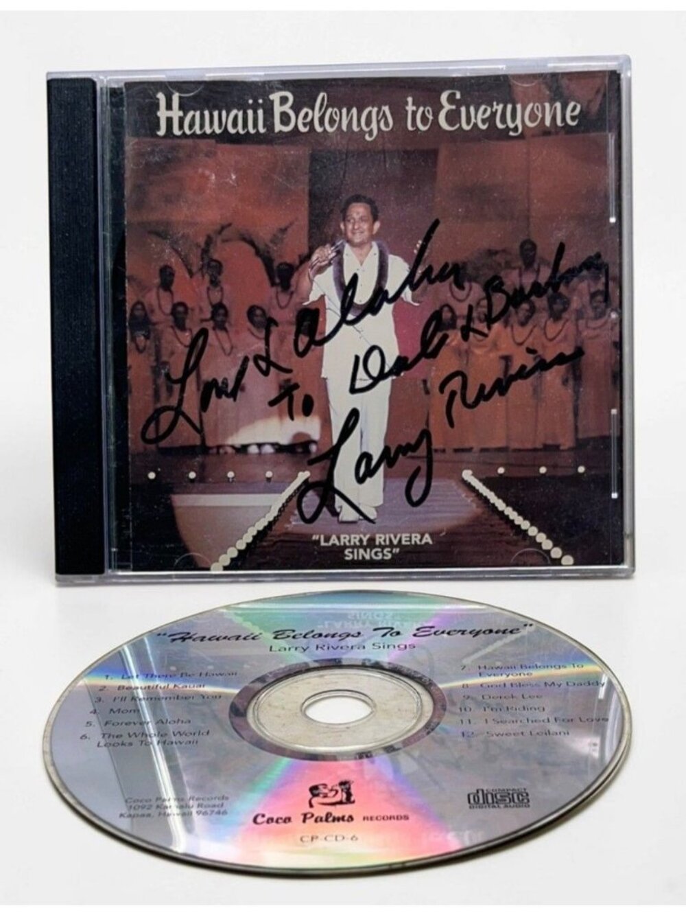 Hawaii Belongs To Everyone Larry Rivera SIGNED CD 1992 Island Hawaiian Music
